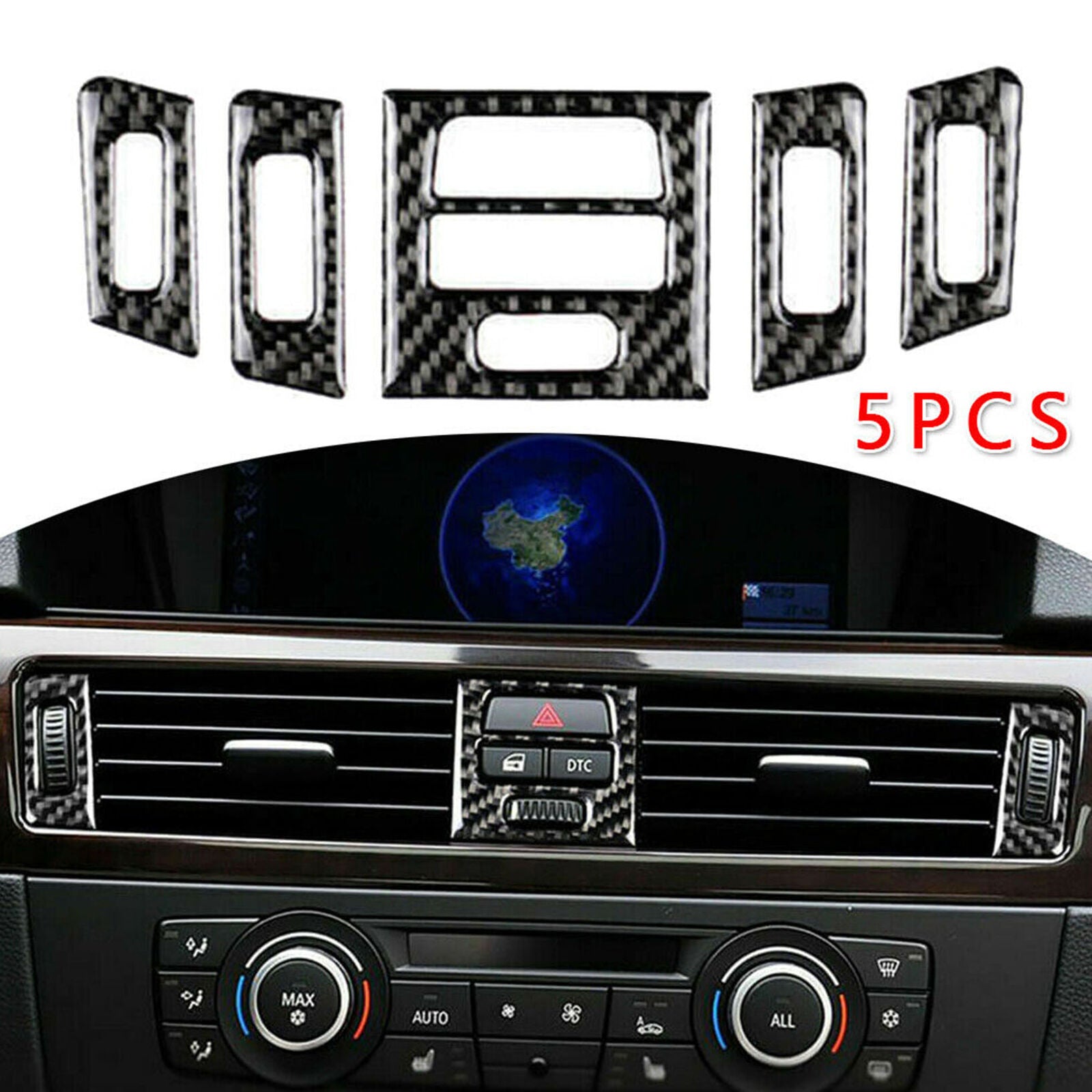 Carbon Fiber Air Vent Outlet Cover Trim For BMW 3 Series E90 E92 E93 2005-2012