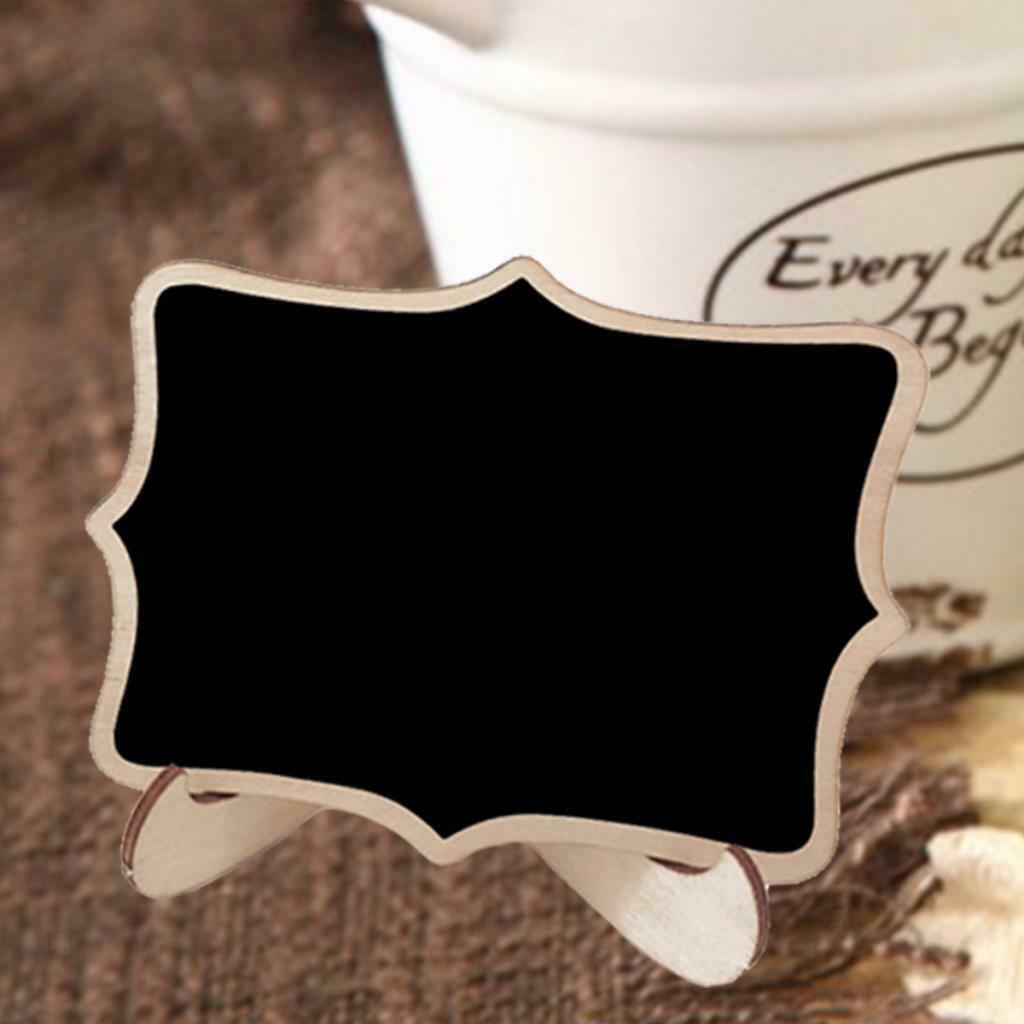 10 x Mini Wooden Chalkboard Blackboard Message Markers Label Number Marker Tags