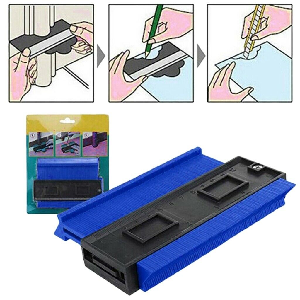 Contour Profile Gauge Woodworking Shape Tracing Template Measuring Tool Blue