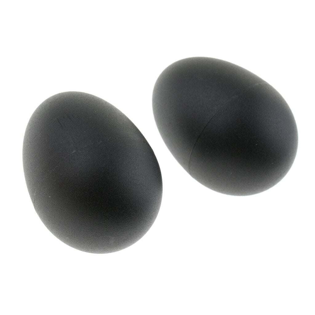2 Pieces Plastic Black Sand Egg Shaker Performance Parts Kids Toys Gift