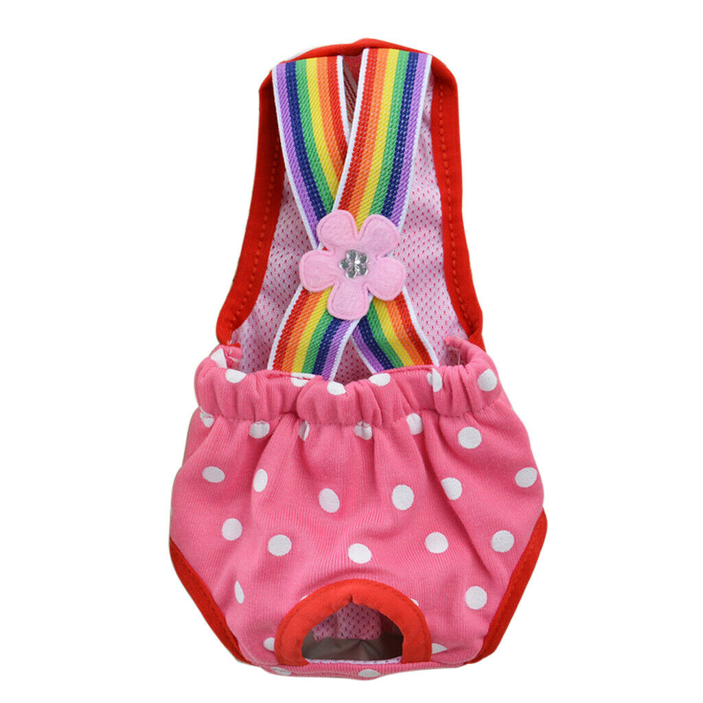 2 x Beautiful Reusable Dog Diapers with Adjustable Strap Suspender â€“ Cotton