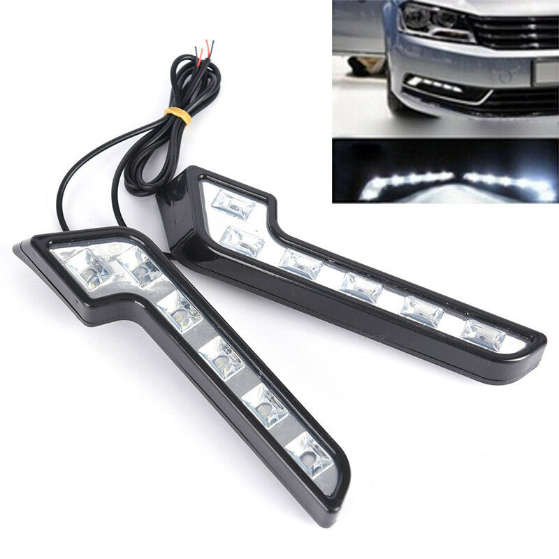 2x Bright 6LED Super White Car Driving Lamp Fog 12V DRL Daytime Running Light BD