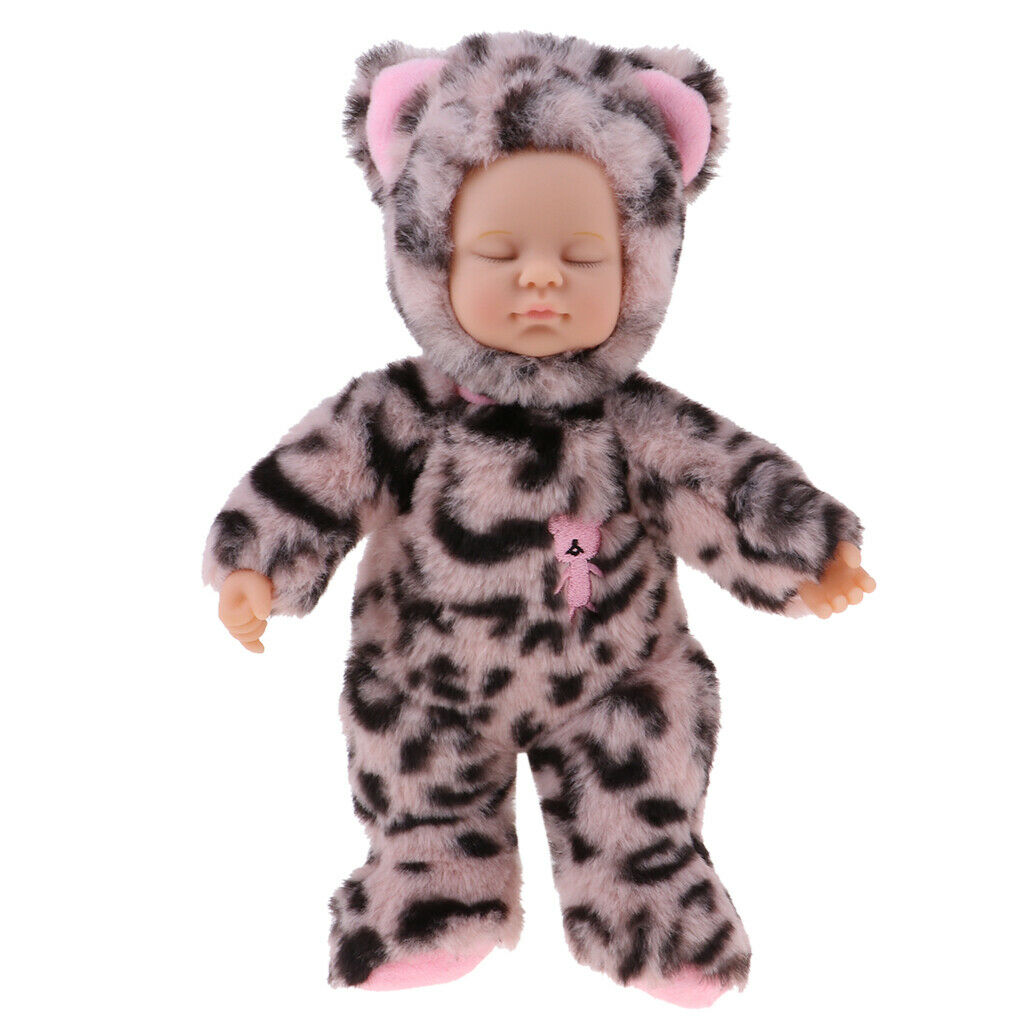 Leopard Printed Plush Stuffed Toys Sleeping Baby