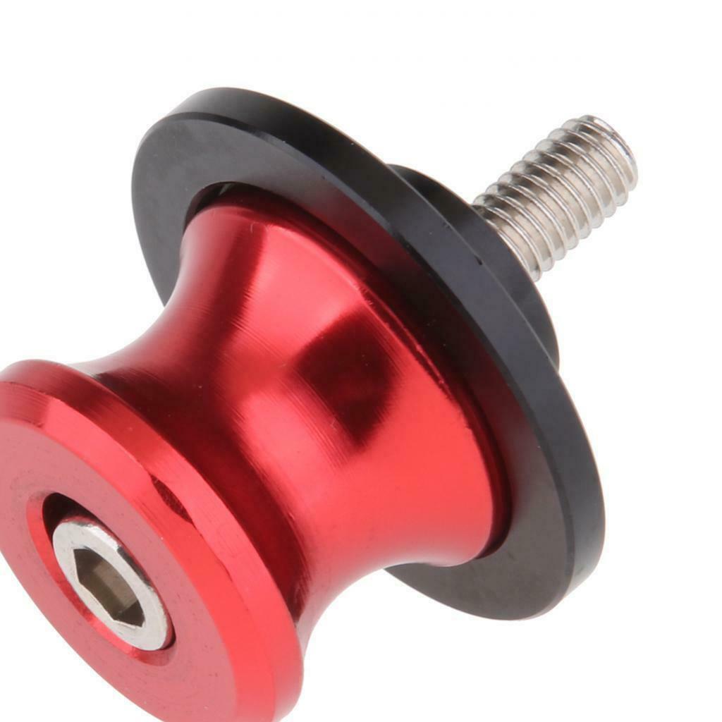 4 Pieces 6mm Motorcycle CNC Swing Arm Slider Spools for Yamaha Black+Red
