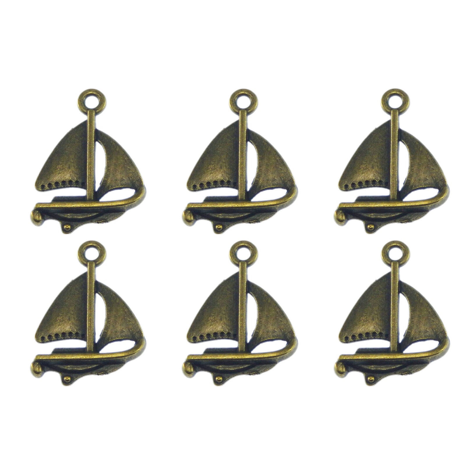 40 pcs Antiqued Bronze Alloy Sailboat Charm 20x18 mm Pendant Findings DIY