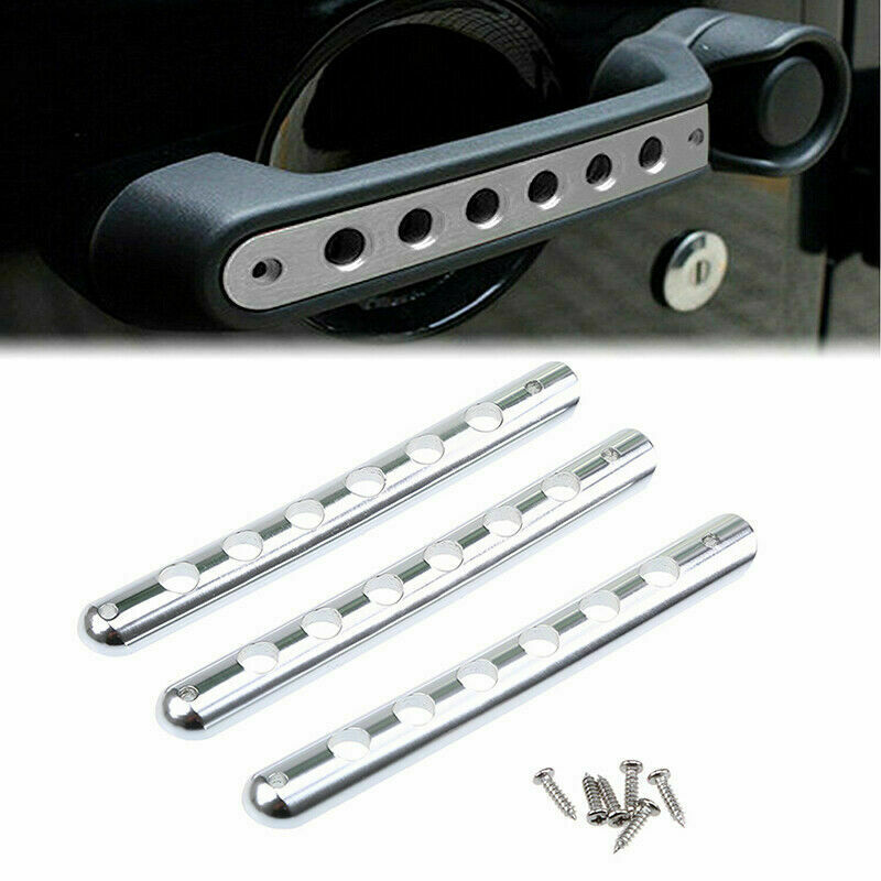 3Pcs Door Side Handle Grab Trim Inserts Cover for Jeep Wrangler JK 2007-2017