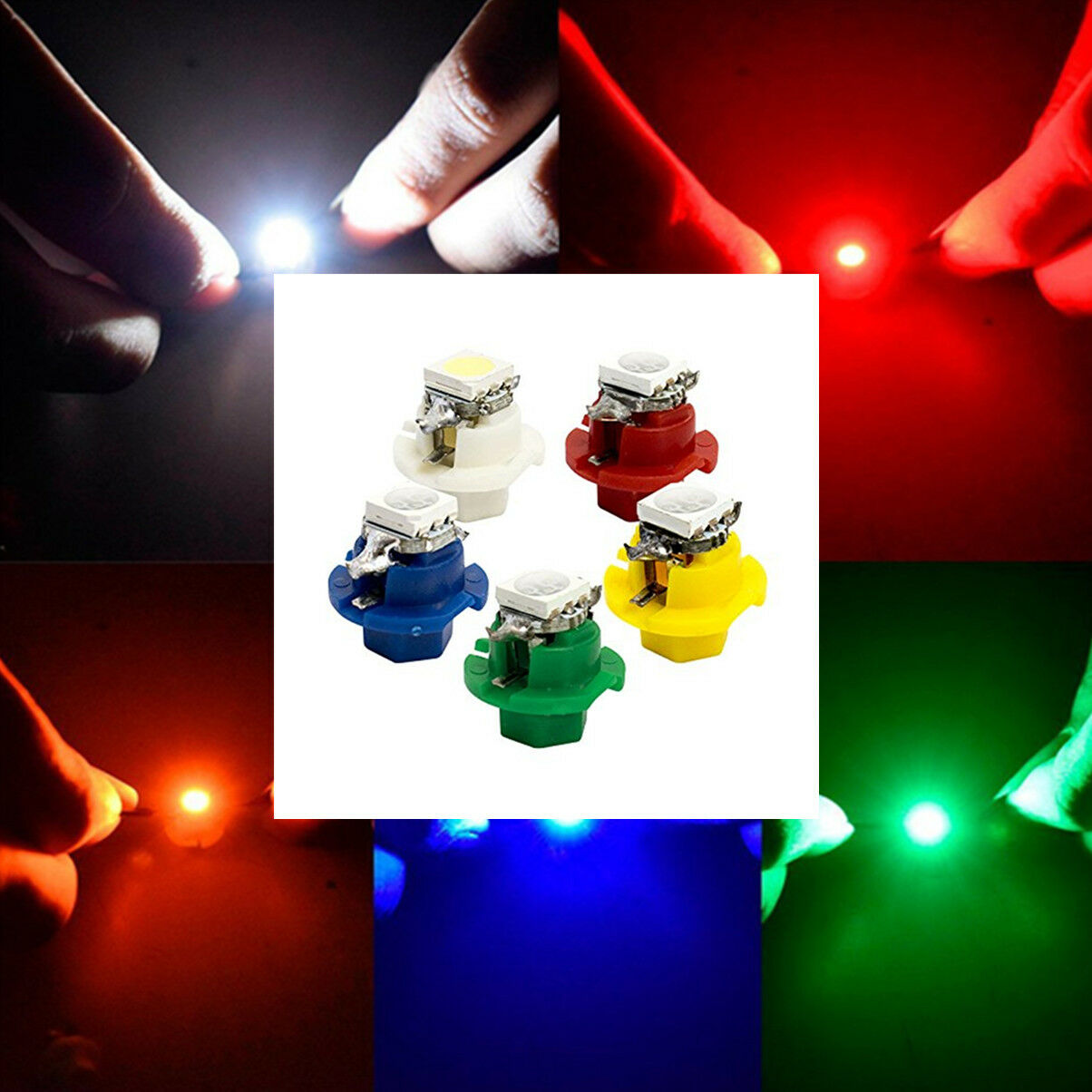 50pcs T5 5050 1SMD LED B8.4D Indicator Gauge Dashboard Dash Side Lights Bulbs