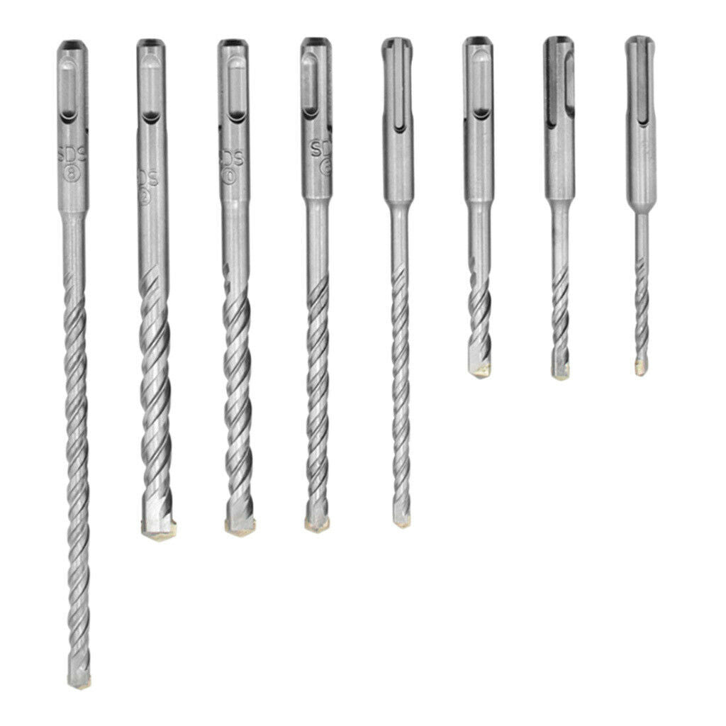 8 Pack Rotary Hammer SDS Plus Drill Bits For Concrete
