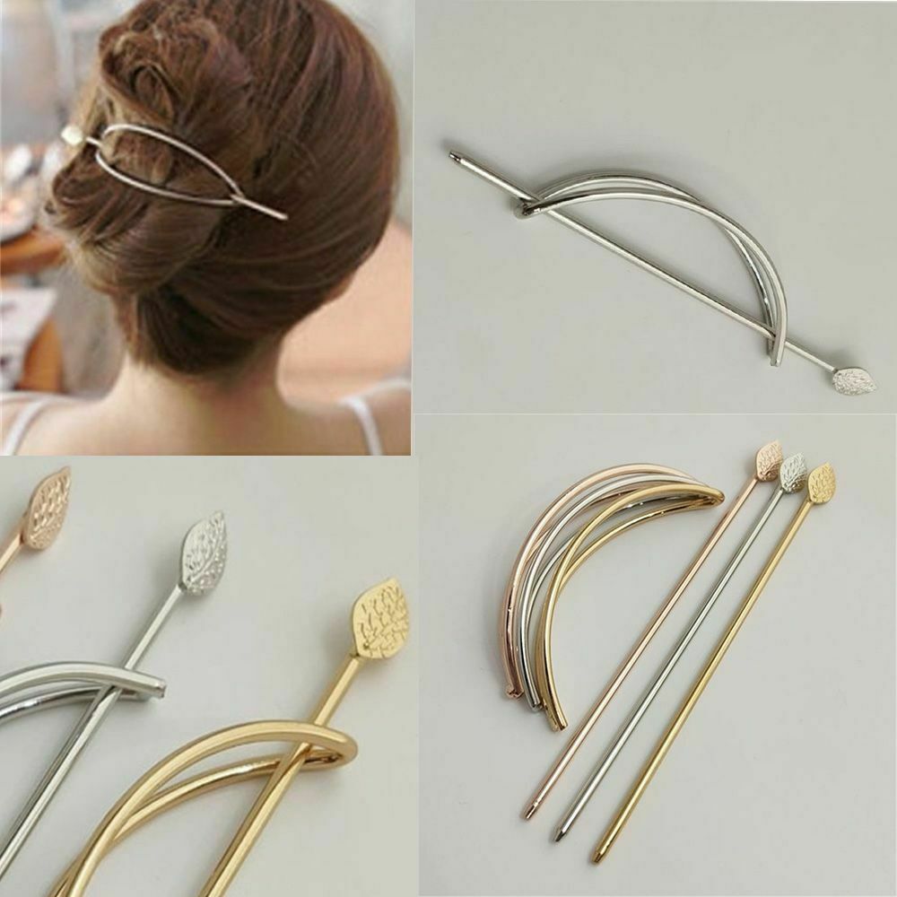 Simple Oval Leaves Hair Clip Hollowing Out Hair Accessories Metal Hairpin
