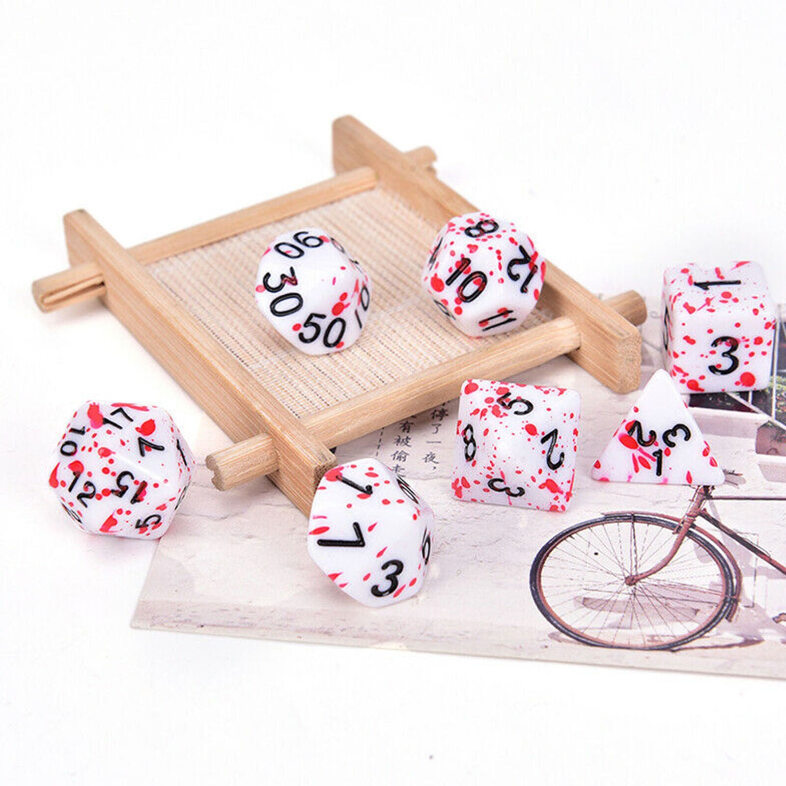 7Pcs/Set Polyhedral Games Dice Multi Sides Dice for Board Game Bloody