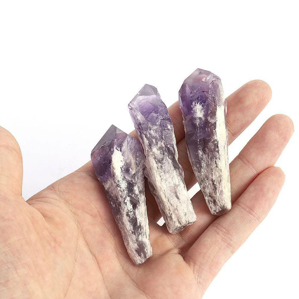 Natural Amethyst Quartz Cluster Crystal Wand Point Healing Specimen Reiki Stone/