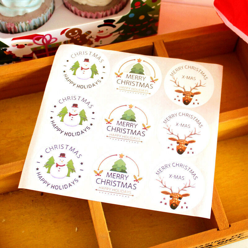 90pcs Merry Christmas Seal Stickers Snowman Labels DIY Xmas Gift Box Stick.l8