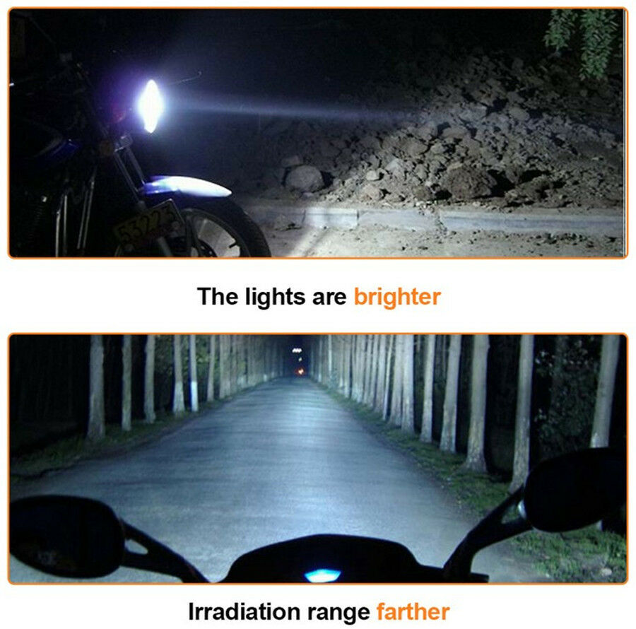 2Pcs 30W 18LED 3000LM Motorcycle Headlight Front Head Light Spot Fog Lamp+Switch