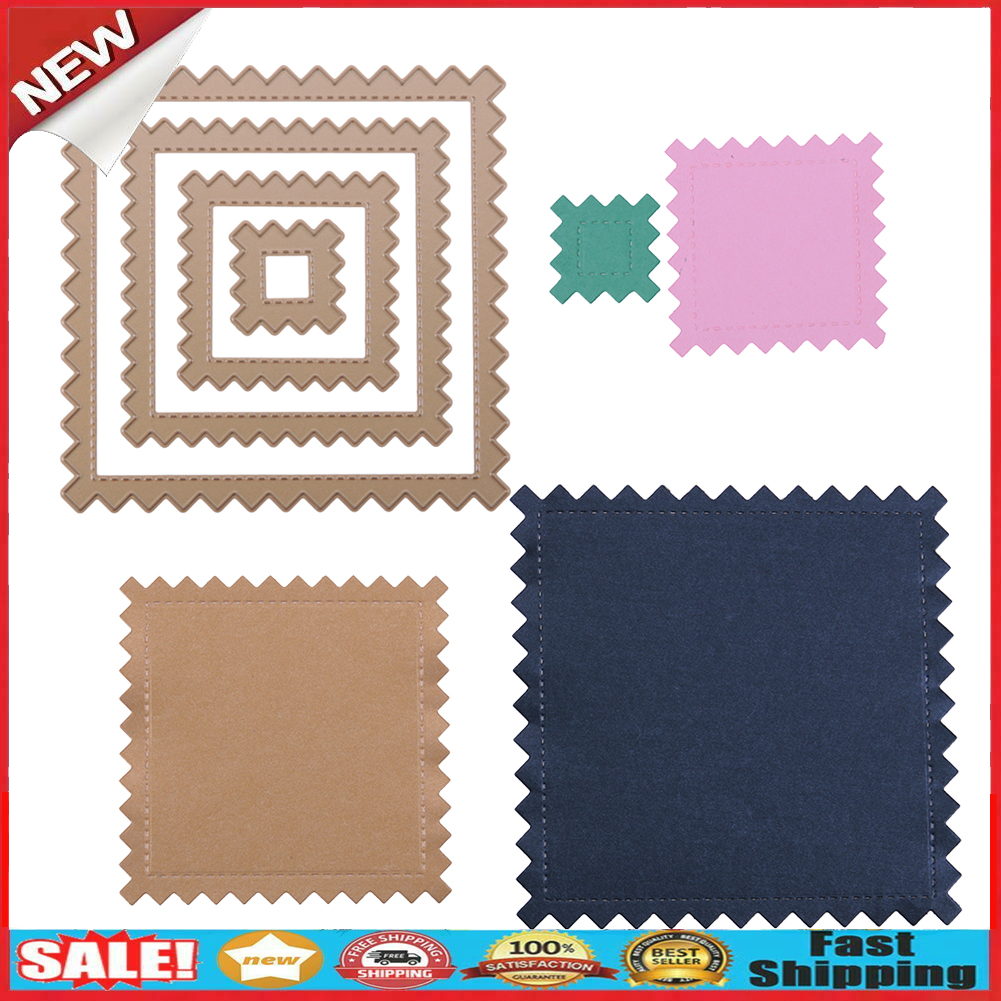 4pcs Square Craft Composite Die Cutting Stencil Scrapbooking Xmas Gift @