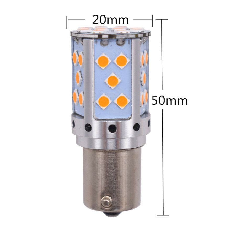 2x 21W Amber 7507 PY21W 1156PY LED Bulb For Car Front or Rear Turn Signal Lights