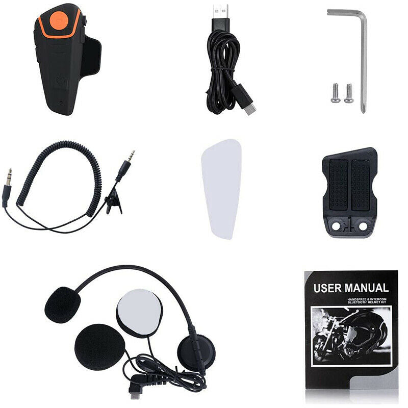Motorcycle Helmet Bluetooth Headset Communication Systems Kit Intercom BT-S2, A2