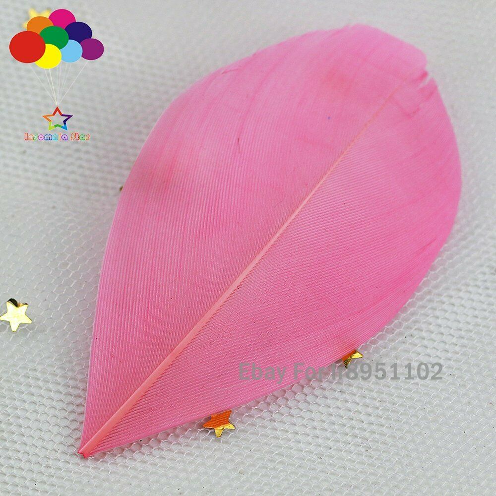 100pcs /lot Pale Pink Macaron Series Turkey Swan Feathers loose round Plumes