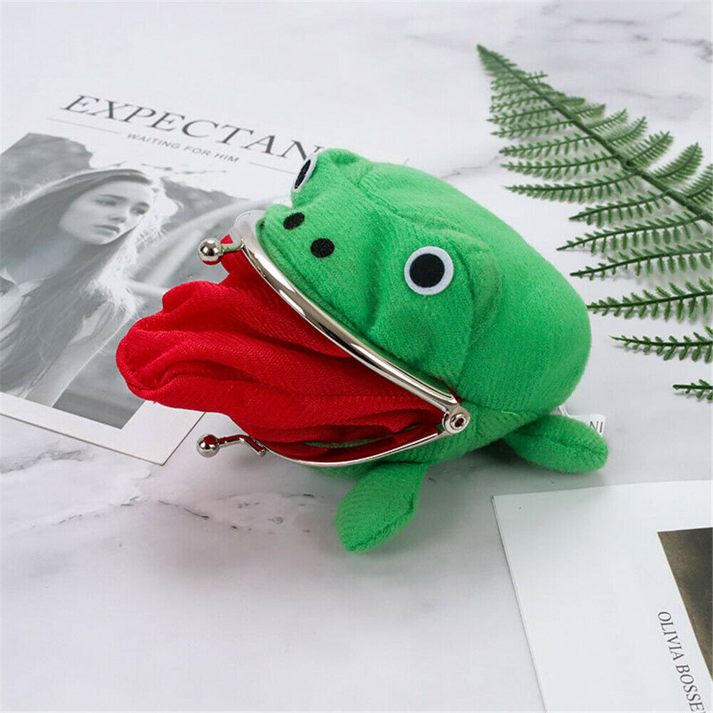 Flannel Coin Holder Frog Coin Purse Frog Wallet Anime Cartoon Mini Storage Bag