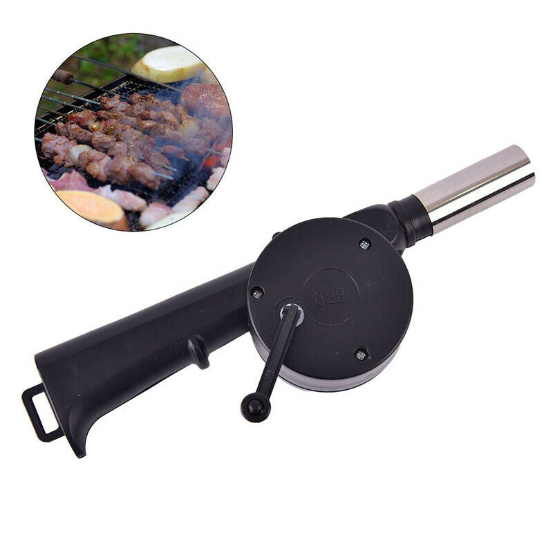 Blower Fire Camping BBQ Air Fan Barbecue Outdoor Cooking Picnic Grill Sta.l8