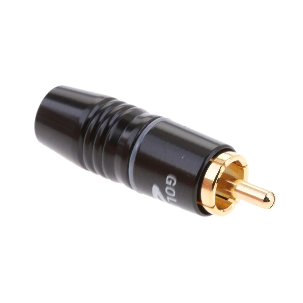 2x RCA Plug Audio Soldering Connector Adapter Copper AV RCA Plug