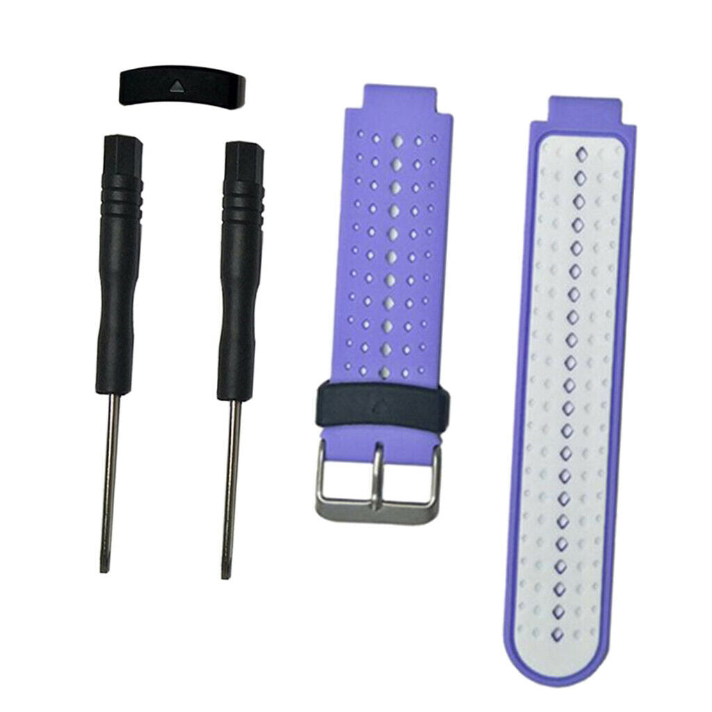 Watch Band Strap for Garmin Forerunner 220 230 235 620  Purple + White