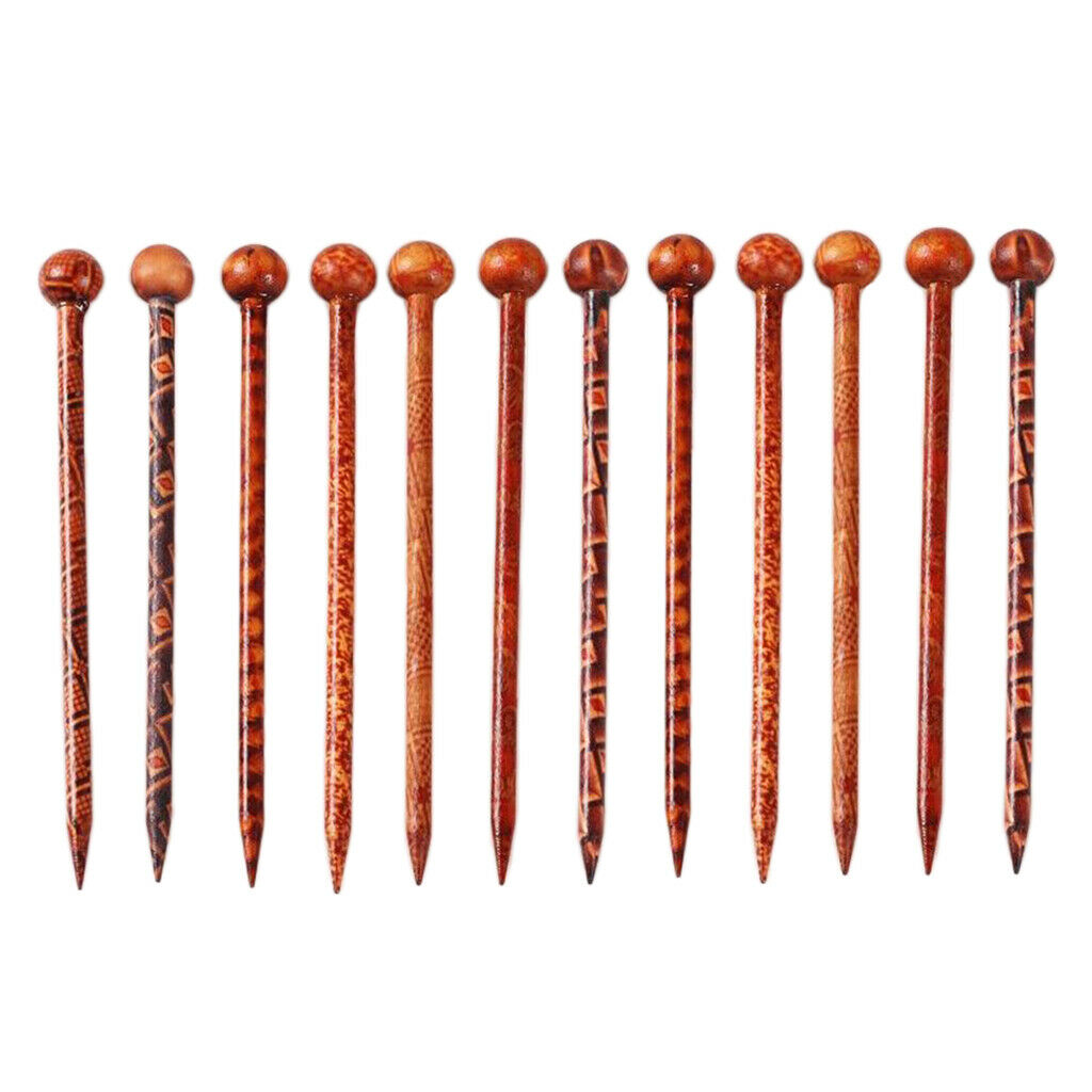 12x 13cm Craft Retro Wood Hair Pin Chopsticks Handmade Hair Stick Clip