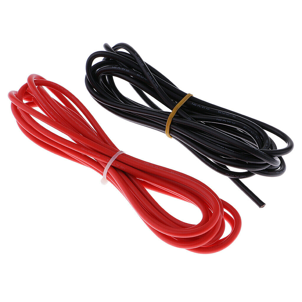 Super Flexible High Temperature Resistant Silicone Wire Black and Red 12AWG