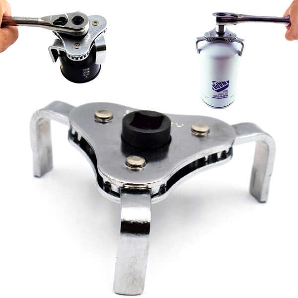 Two Way Oil Filter Wrench Tool Drive 3-Jaw Remover 55-108mm Tool For Car Trucks