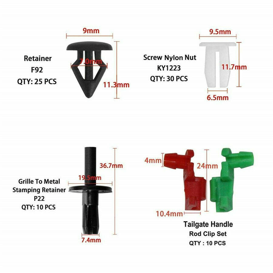 425pcs Auto Car Door Bumper Fender Mixed Fastener Clips with 8'' Car Repair Tool