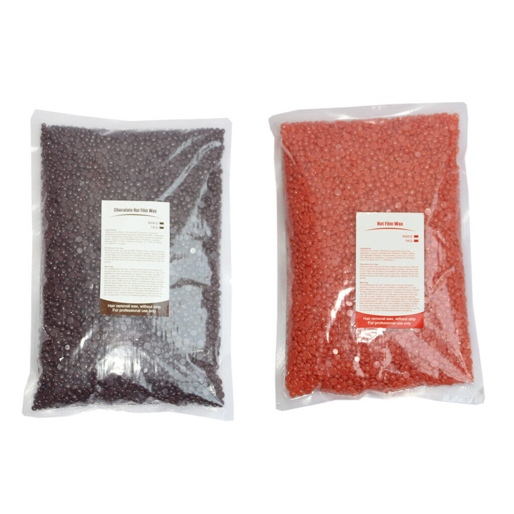 2Bags Hard Waxing Beans Hair Removal Bikini Depilatory No Strip Pellet 1kg