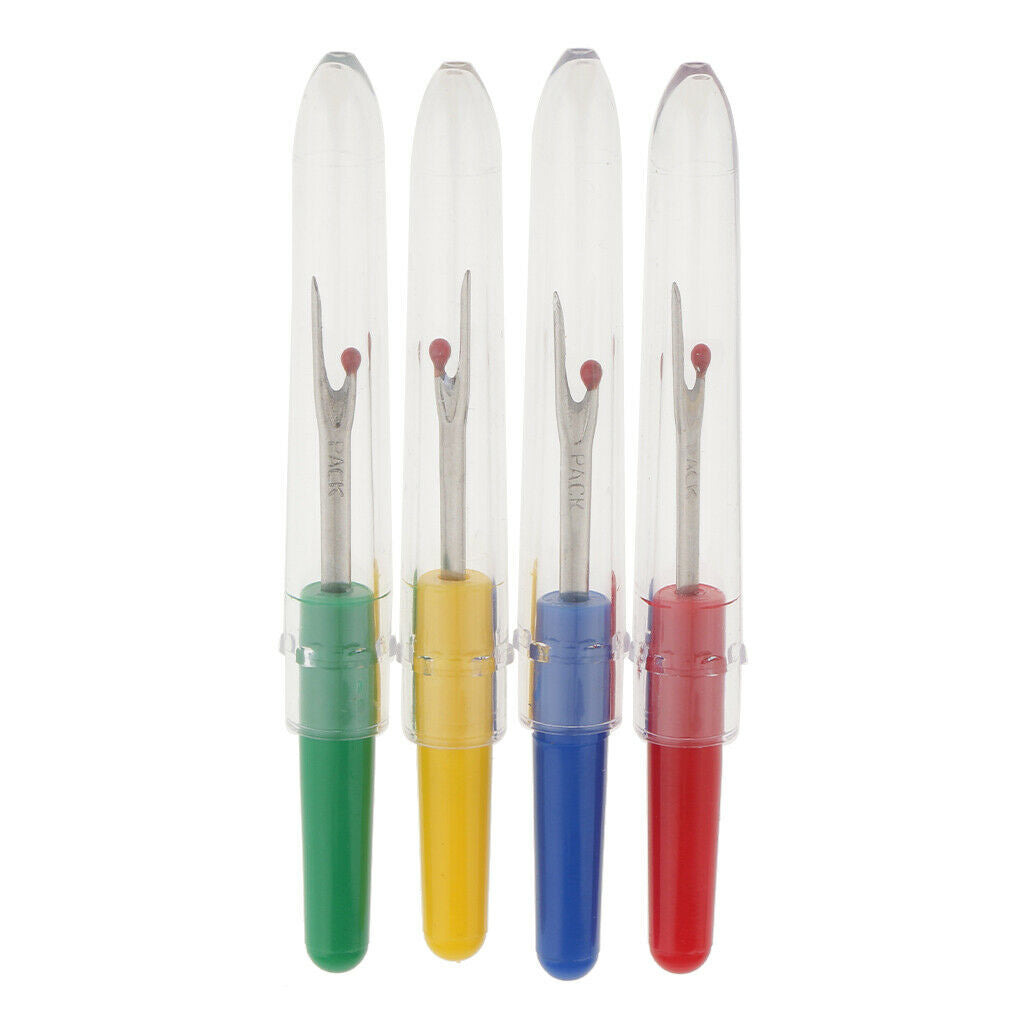Lots of 4 Plastic Handle Sewing Stitch Thread Unpicker Seam Ripper, Steel,