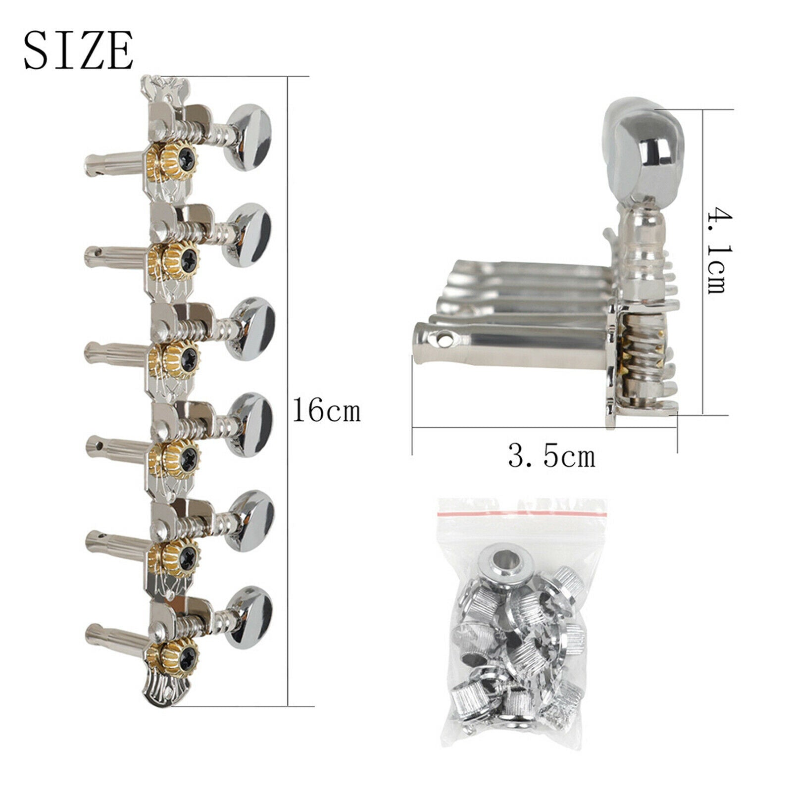 Acoustic Guitar Tuning Keys Pegs Open Tuners Chrome Plated Machine Heads