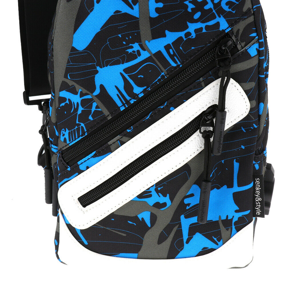 Outdoor Travel Single Strap Shoulder Bag School Travel Sports Gym Climing Blue