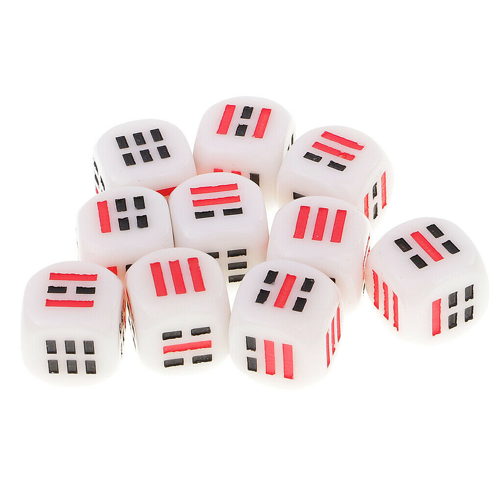 10pcs D6 Eight Trigrams Eight Diagrams Ba Gua Dices Spare Parts