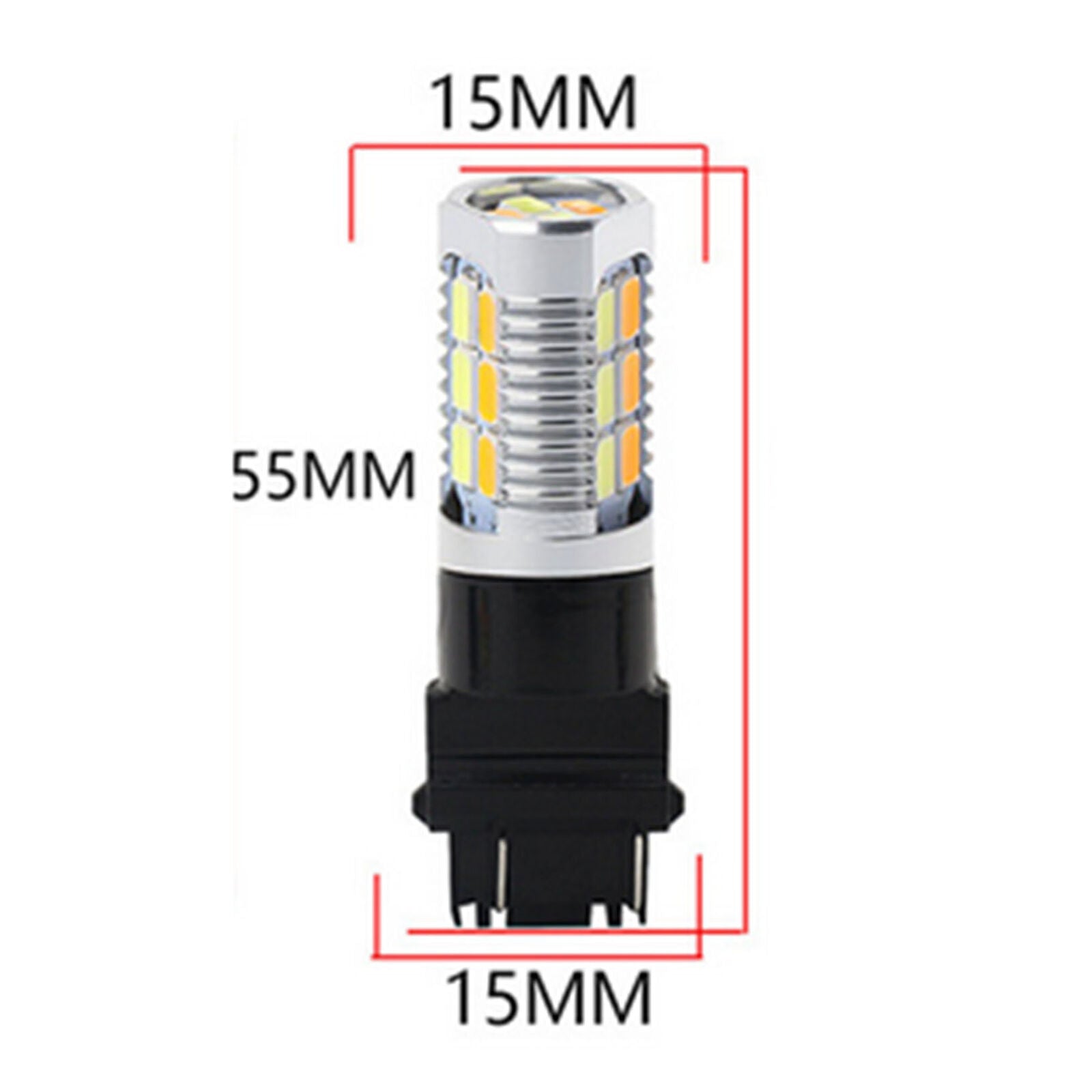 2x 3157 LED DRL White/Amber Switchback Turn Signal Parking Light Bulb Dual Color
