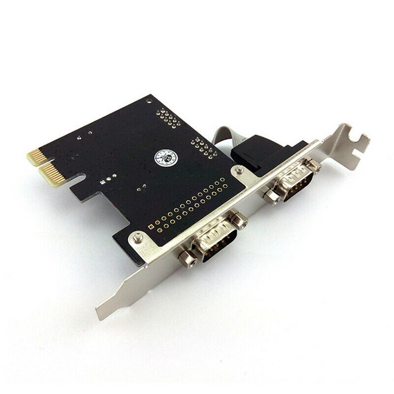For Windows 7 Dual RS232 9 PIN Ports Serial PCI E Express Expansion Card Adapter