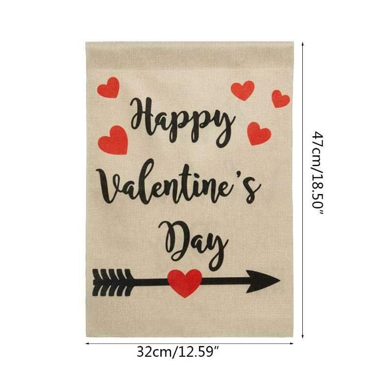Valentines Garden Flag 12.5x18'' Double Sided Happy Valentine's Day Yard Flag
