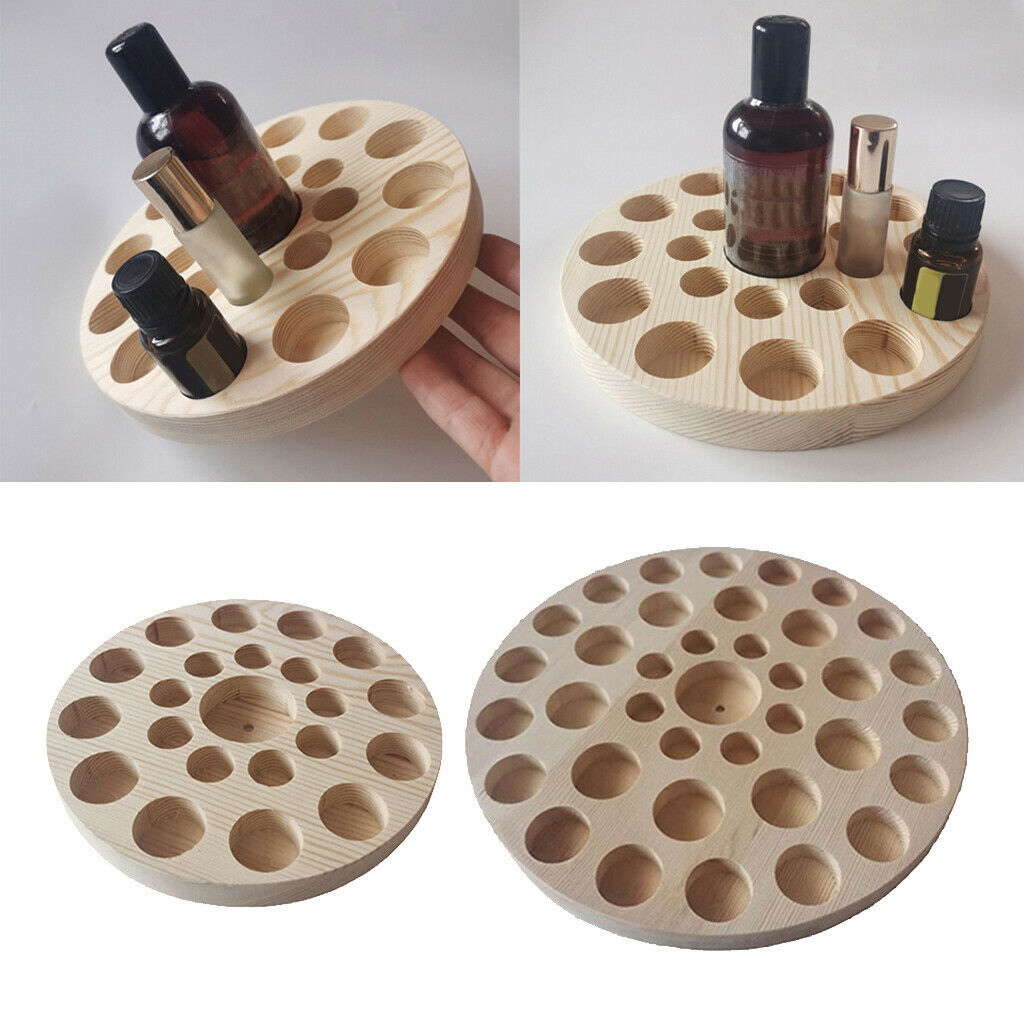 2 Essential Oils Wood Storage Rack Aromatherapy Holder Box Display Cosmetic Tray