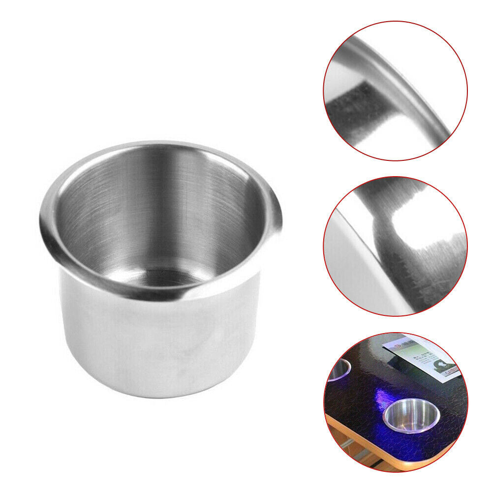 2Pcs Stainless Steel Set Recessed Cup Drink Holder For Marine Boat Camper Truck