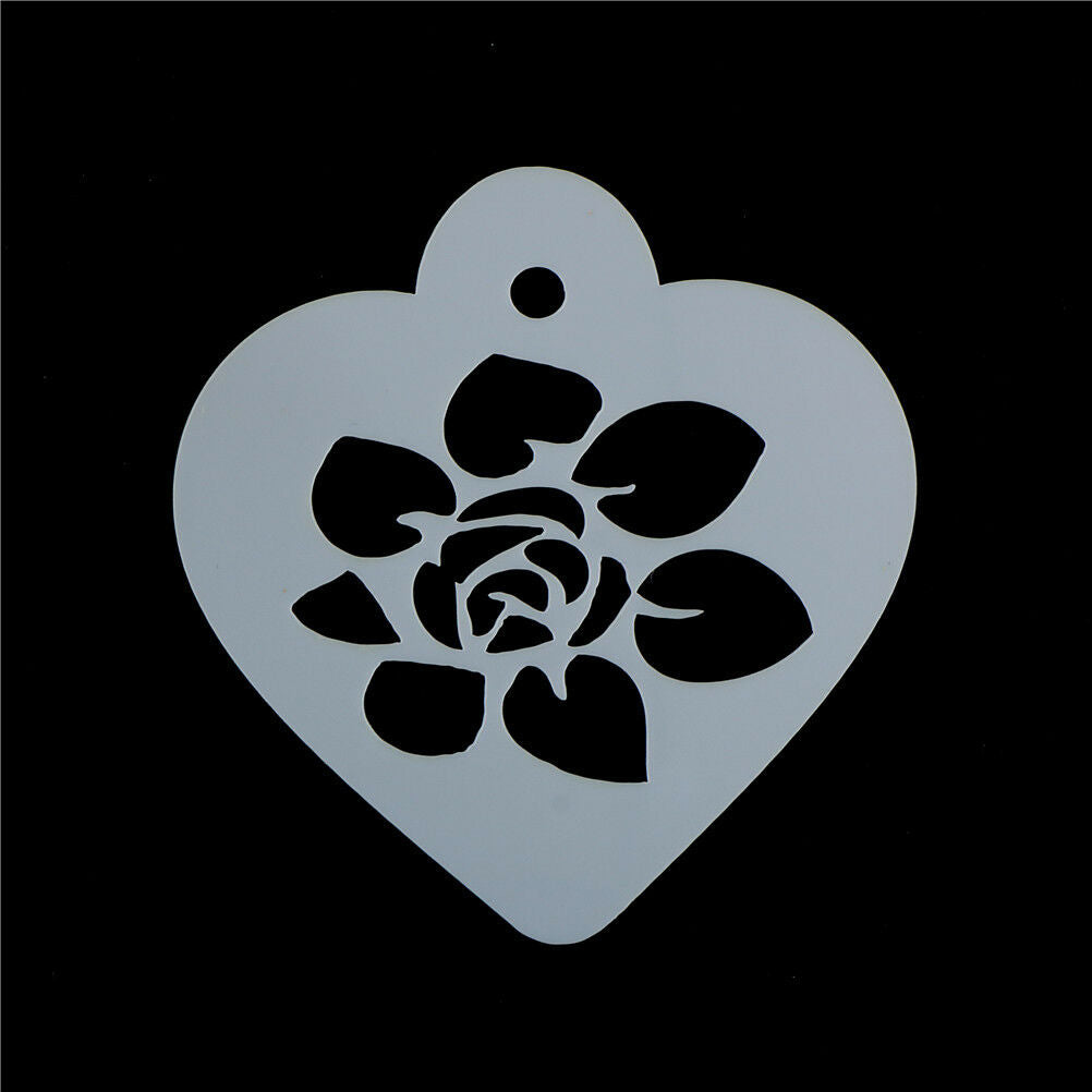 Excellent Rose Flower Leaf Cake Stencil Wedding Coffee CupcakeCookieDecora.l8
