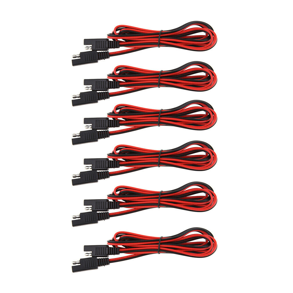 6 Pieces 6.6ft Plastic 18AWG DC Harness SAE Connector Extension Line Adapter