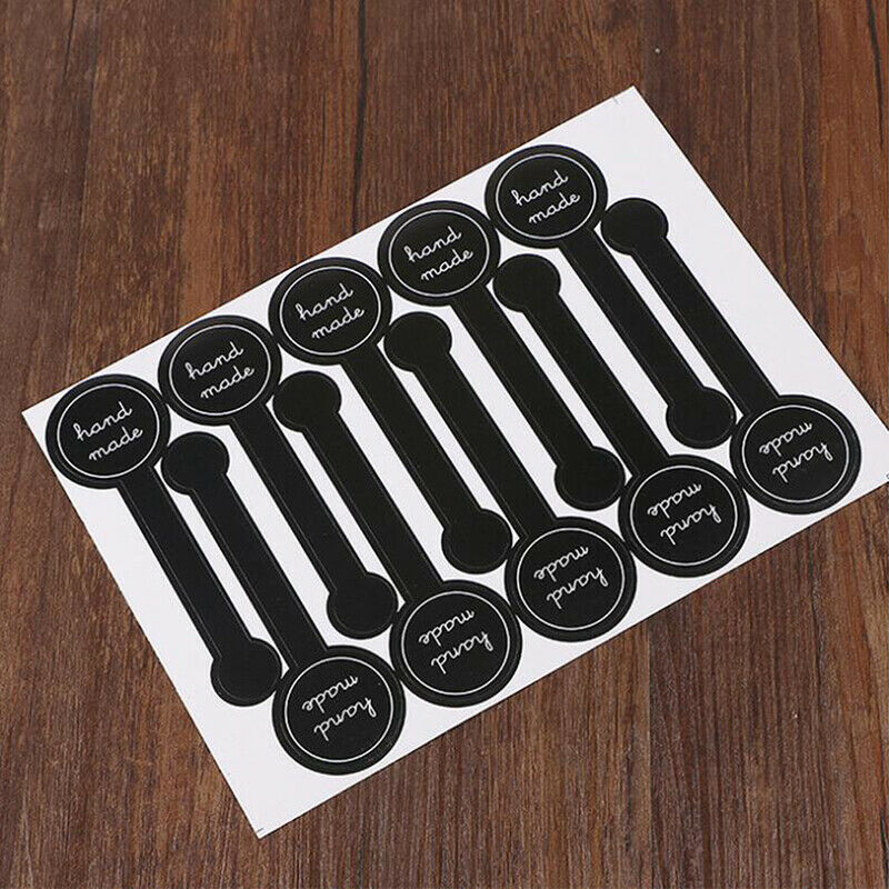 100x Black Handmade Adhesive Seal Stickers DIY Cake Gift Packing Label St.l8
