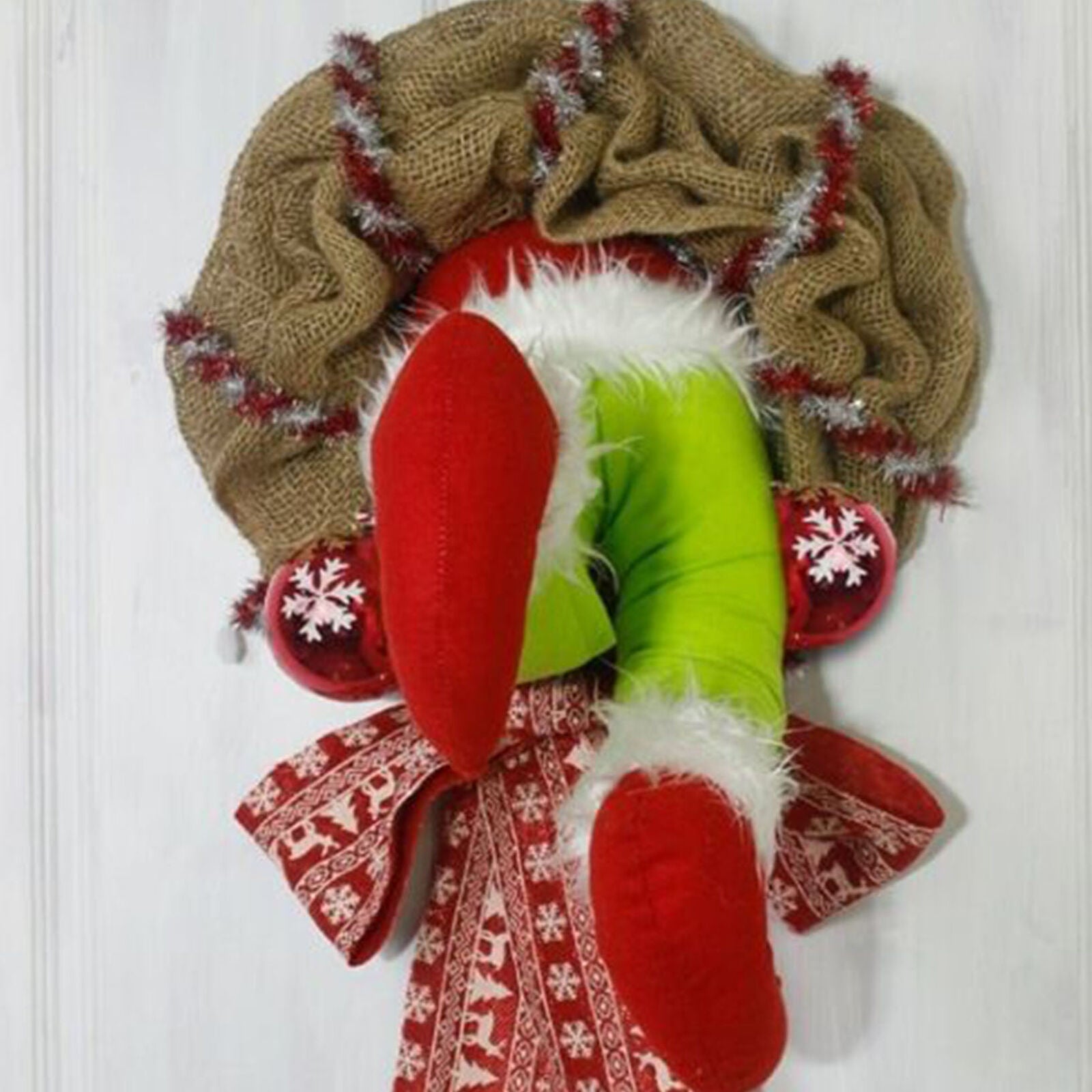 funny Christmas Burlap Wreath The Grinch Stole Christmas Garland Door Decor gift