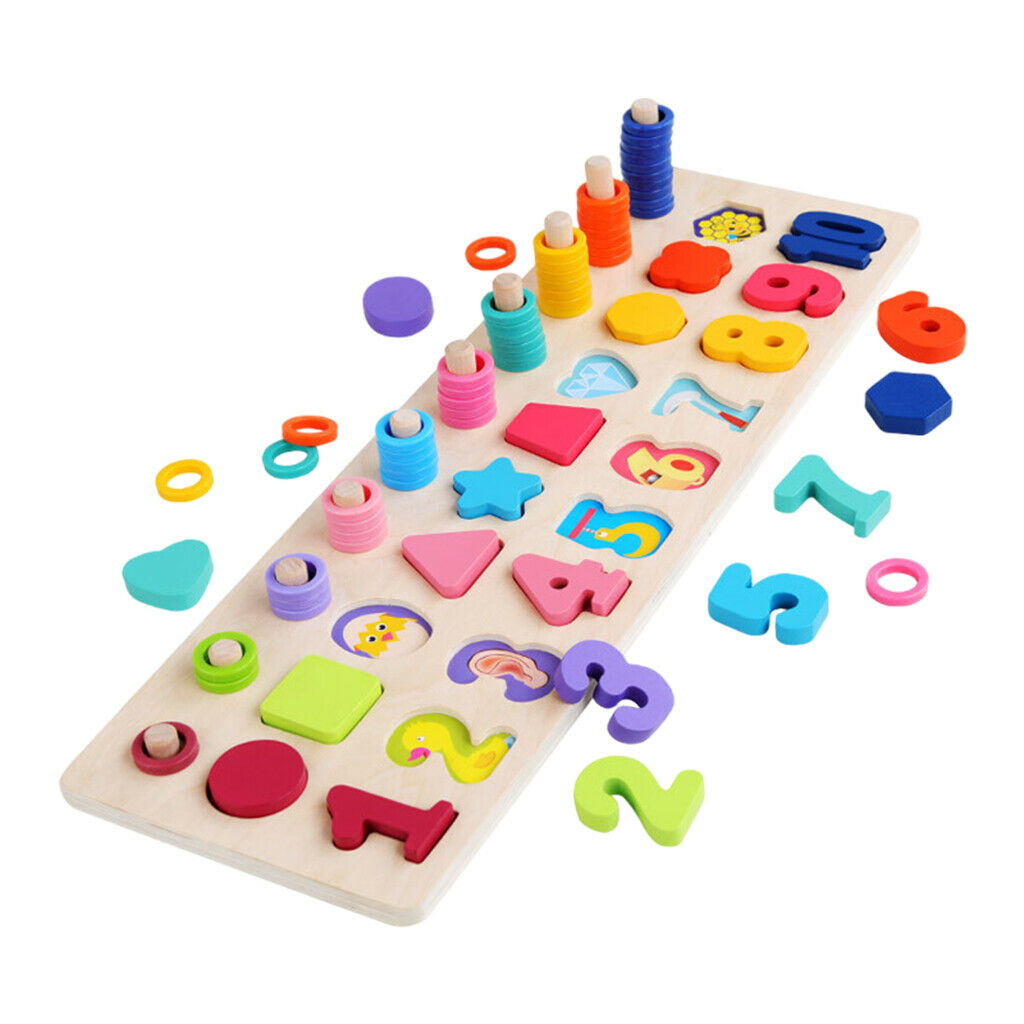 Colorful Matching Building Block Number Board Educational Recognition Game