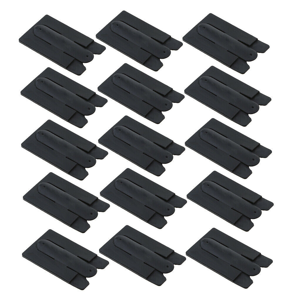 15 Pcs Silicon Phone Holder Case Stick On Credit Card Stand Black