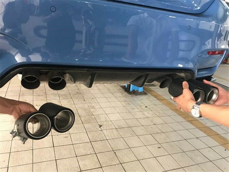 70MM Glossy Real Carbon Fiber Exhaust tip For M Performance M2 F87 M3 F80 M4 F82