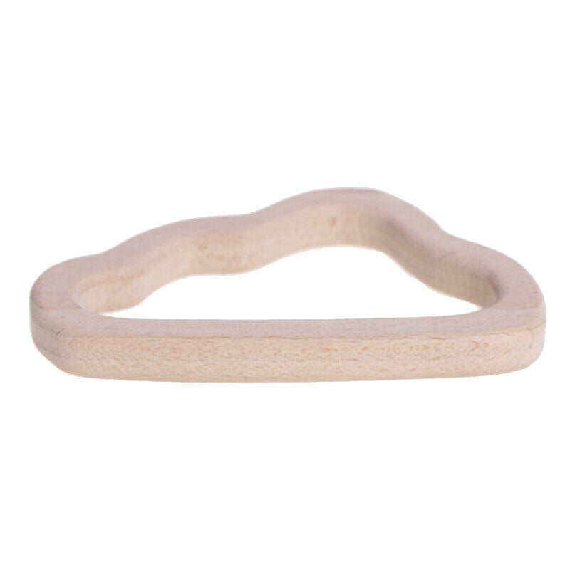 Organic Teether Wooden Oblique Cloud Teether Natural Teething Grasping T.l8