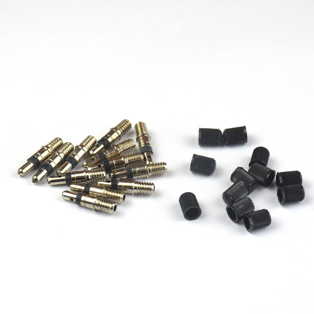12 lot German Valve Core Tyre Valve Core with Caps 28mm Biking Accessories