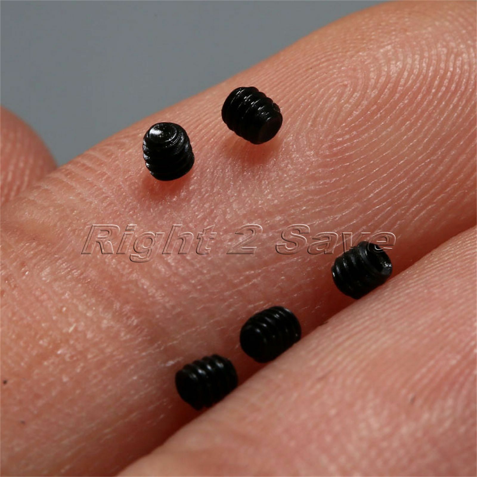 50Pcs M2 x 2mm Carbon Steel Hex Socket Cap Head Grub Screw Black 0.08" L 2mm Dia