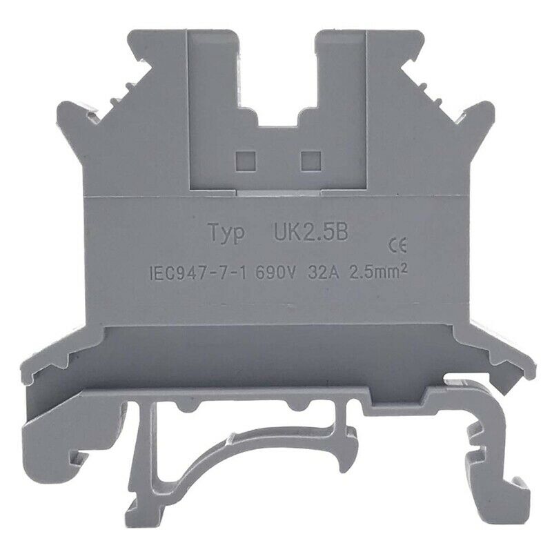 Uk2.5N-Gr Din Rail Terminal Block, Screw Clamp, 600V 20A 24-12Awg, Pack Of 100O7